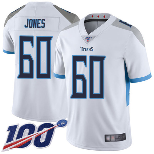 Tennessee Titans Limited White Men Ben Jones Road Jersey NFL Football #60 100th Season Vapor Untouchable
